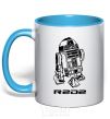 Mug with a colored handle R2D2 sky-blue фото