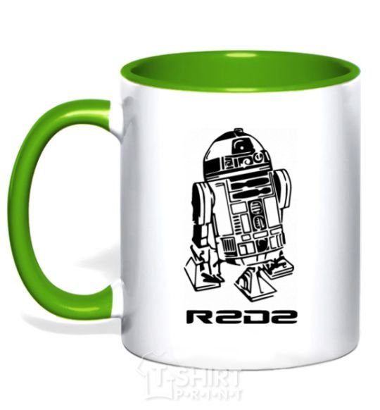 Mug with a colored handle R2D2 kelly-green фото