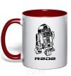 Mug with a colored handle R2D2 red фото