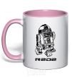 Mug with a colored handle R2D2 light-pink фото