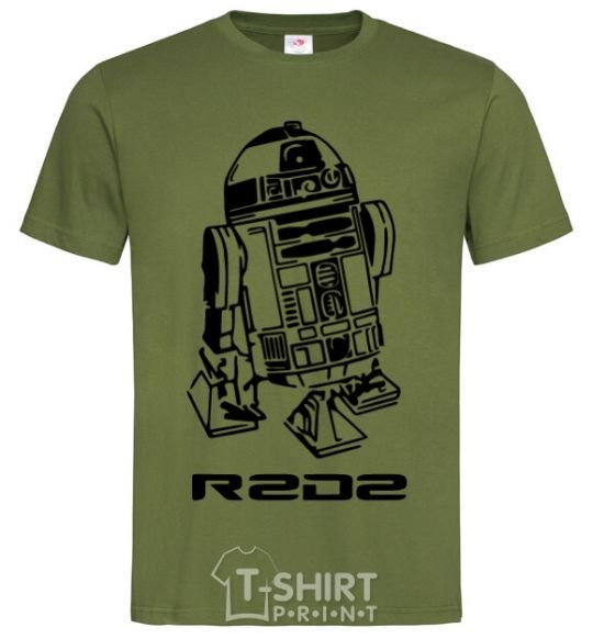 Мужская футболка R2D2 Оливковый фото