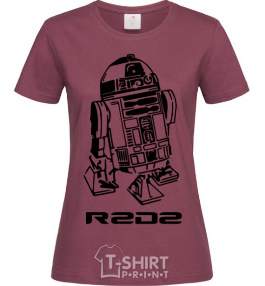 Women's T-shirt R2D2 burgundy фото