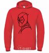 Men`s hoodie Deadool s head bright-red фото