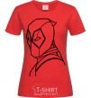 Women's T-shirt Deadool s head red фото