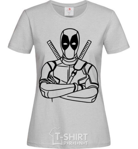 Women's T-shirt Deadool grey фото