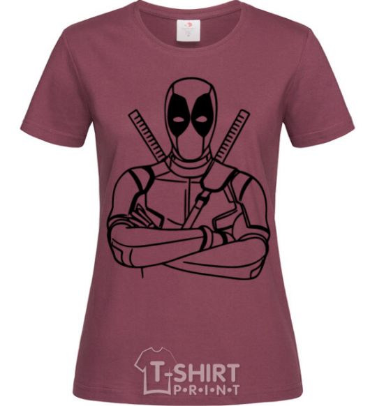 Women's T-shirt Deadool burgundy фото