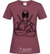 Women's T-shirt Deadool burgundy фото