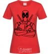 Women's T-shirt Deadool red фото