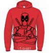 Men`s hoodie Deadool bright-red фото