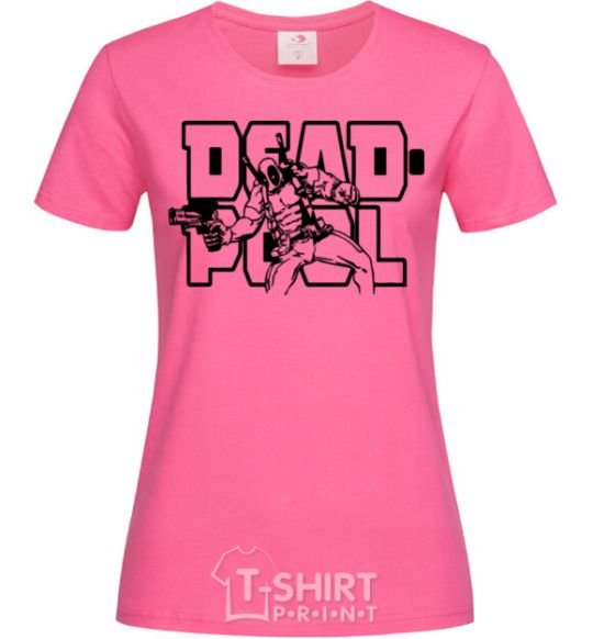 Женская футболка Дедпул Ярко-розовый фото
