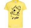 Kids T-shirt A cat with ice cream cornsilk фото