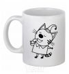 Ceramic mug A cat with ice cream White фото