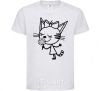 Kids T-shirt A cat with a flower White фото