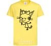 Kids T-shirt A cat with a flower cornsilk фото