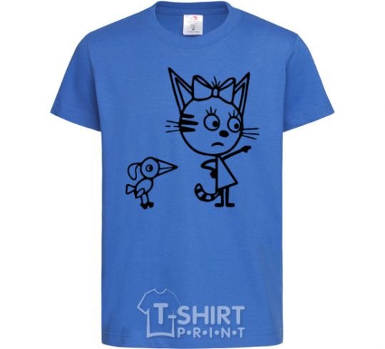 Kids T-shirt Three cats royal-blue фото