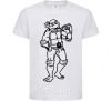 Kids T-shirt Michelangelo with pizza White фото