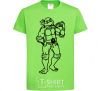 Kids T-shirt Michelangelo with pizza orchid-green фото