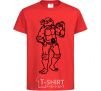 Kids T-shirt Michelangelo with pizza red фото