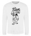 Sweatshirt Michelangelo with pizza White фото