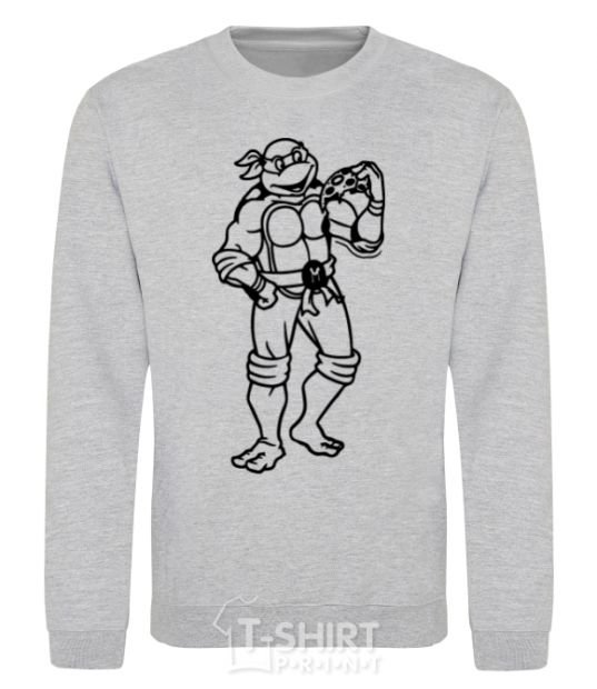 Sweatshirt Michelangelo with pizza sport-grey фото