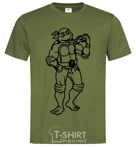 Men's T-Shirt Michelangelo with pizza millennial-khaki фото