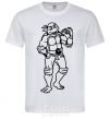 Men's T-Shirt Michelangelo with pizza White фото