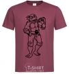 Men's T-Shirt Michelangelo with pizza burgundy фото