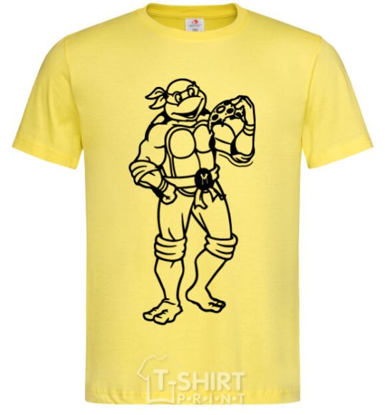 Men's T-Shirt Michelangelo with pizza cornsilk фото
