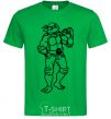 Men's T-Shirt Michelangelo with pizza kelly-green фото