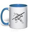 Mug with a colored handle Donatello the turtle royal-blue фото