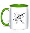 Mug with a colored handle Donatello the turtle kelly-green фото