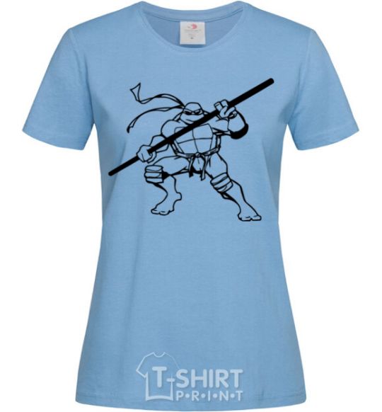 Women's T-shirt Donatello the turtle sky-blue фото