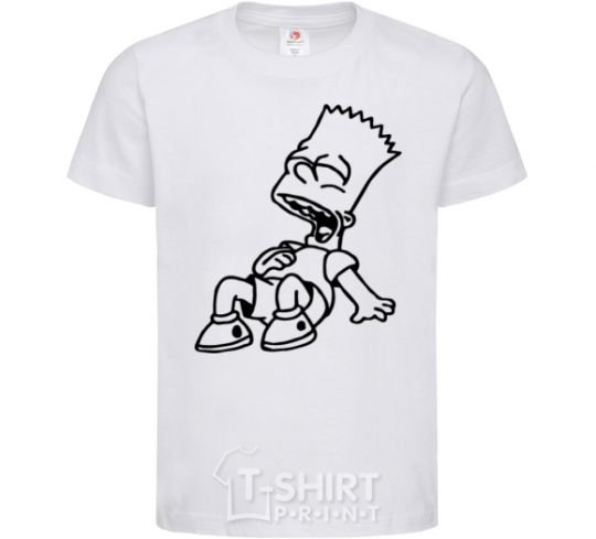 Kids T-shirt Bart laughs White фото