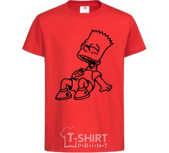 Kids T-shirt Bart laughs red фото