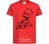 Kids T-shirt Bart laughs red фото