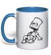 Mug with a colored handle Bart laughs royal-blue фото