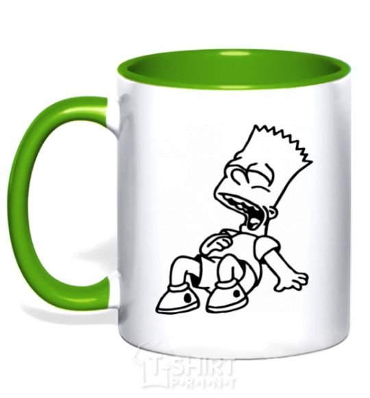 Mug with a colored handle Bart laughs kelly-green фото