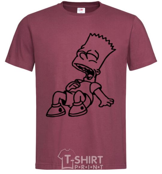 Мужская футболка Барт смеется Бордовый фото