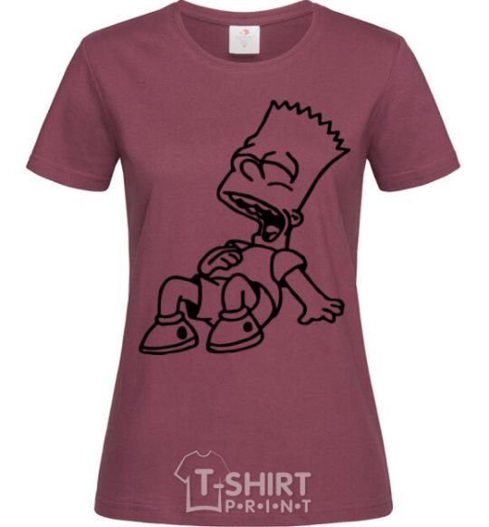 Women's T-shirt Bart laughs burgundy фото