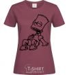 Women's T-shirt Bart laughs burgundy фото