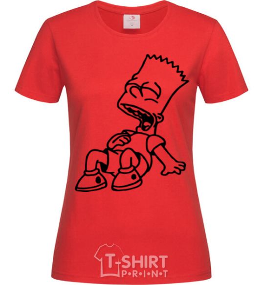 Women's T-shirt Bart laughs red фото