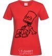 Women's T-shirt Bart laughs red фото