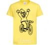 Kids T-shirt Grandpa Simpson on his bike cornsilk фото