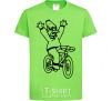 Kids T-shirt Grandpa Simpson on his bike orchid-green фото