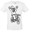 Men's T-Shirt Grandpa Simpson on his bike White фото