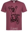 Men's T-Shirt Grandpa Simpson on his bike burgundy фото