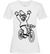 Women's T-shirt Grandpa Simpson on his bike White фото