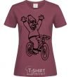 Women's T-shirt Grandpa Simpson on his bike burgundy фото