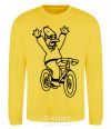 Sweatshirt Grandpa Simpson on his bike yellow фото