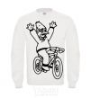 Sweatshirt Grandpa Simpson on his bike White фото